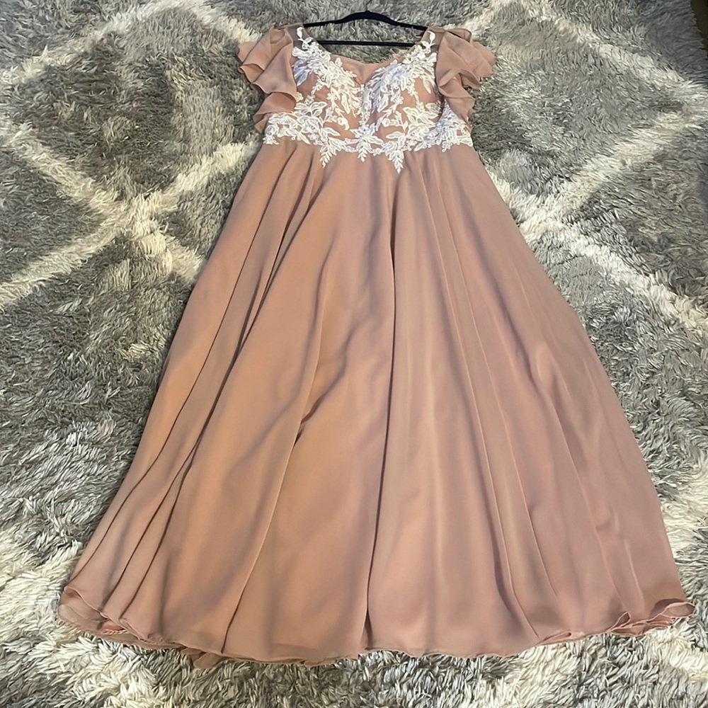 JJ house formal dress dusty rose